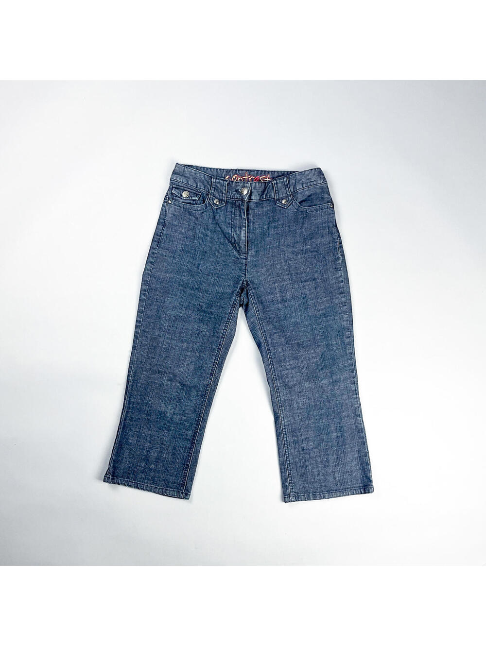 Denim Capri Pants | Vintage Y2K Women's Wide Leg Cropped Jeans